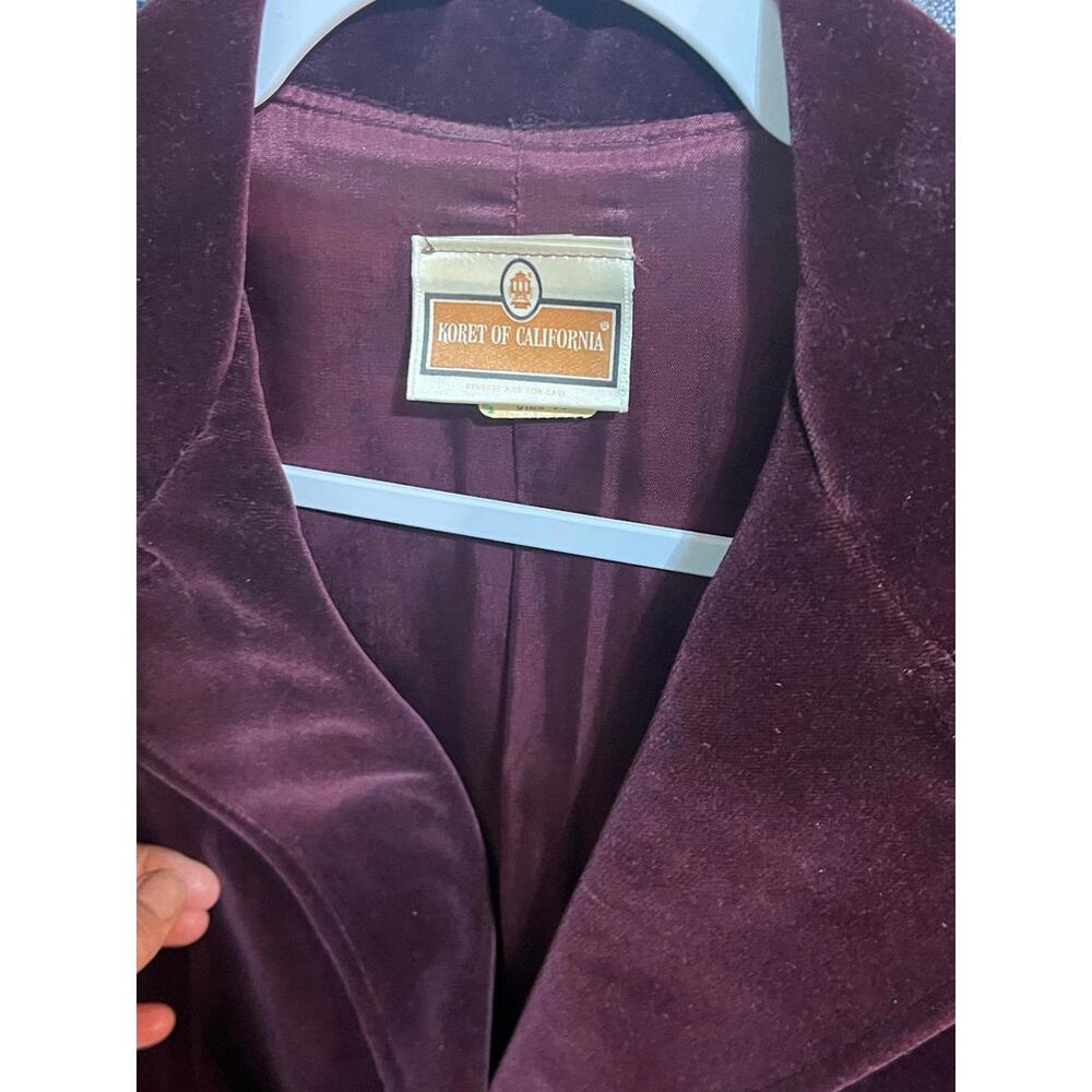 Vintage burgundy velvet Blazer - Picture 3 of 6